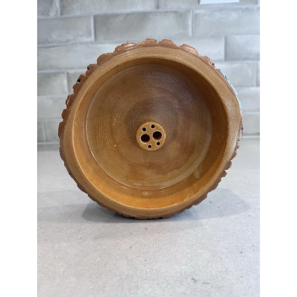Ellwood Rusticware Vintage Wood Nut Bowl With Nutcracker And 4 Picks